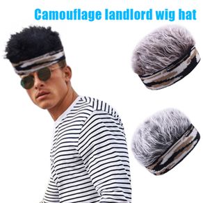 Men Beanie Wig Hat Fun Short Hair Caps Breathable Soft Gift for Party Outdoor