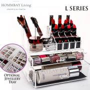 Makeup Make up Acrylic Clear Transparent Lipstick Cosmetic Brush Brushes Jewellery Jewelry Earrings Bracelets Rings Organiser Organizer Drawer Storage Box Holder I Large I Stackable I S4