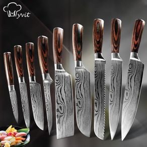 1PC Stainless Steel Knives Japanese Kitchen Knife High Carbon Cleaver Knife  Cooking Knife Slicing Knife Chef Knife Ultra Sharp Chef Knives Kitchen  Accessories (2 Styles)
