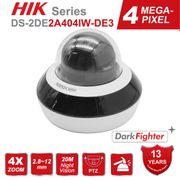 Hikvision PTZ IP Camera H.265+ DS-2DE2A404IW-DE3 DarkFighter 4MP 4X Zoom 2.8-12mm CCTV Camera Built-in Mic Audio 20m IR 256GB