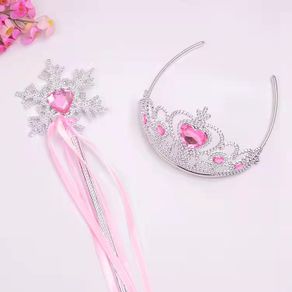 [Frozen] 2-pcs Children Princess Elsa Crown Hairband+Magic wand set | Kids Fashion accessory