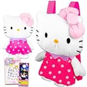 Hello Kitty Plush Backpack for Girls Set - Hello Kitty Gift Bundle with Hello Kitty Plushie with Adjustable Straps Plus Hello Kitty Tattoos and More | Hello Kitty Backpack, Hello Kitty Plushie, Hello