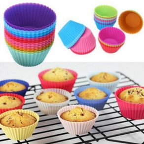 Silicone Muffin Cake Cupcake Cup Cake Mould Case Bakeware Maker Mold Tray Baking Jumbo LX7779