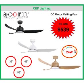 Acorn Fantasia DC-356 36 / 46 / 56 DC Ceiling Fan with LED Light