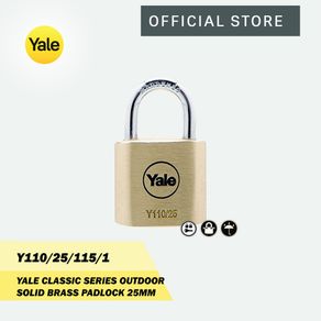 Yale Y110/25/115/1 Classic Series Outdoor Solid Brass Padlock 25mm
