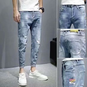 MXCVYCC Men's Ripped Jeans,Slim Fit Distressed Straight Leg Fashion Denim Pants