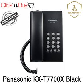 Panasonic KX-T7700X Corded Telephone. 1 Year Warranty. Panasonic Corded Telephone. Wall Mountable. Available in Black. With Redial Button. Original Panasonic. Buy with Confidence. Pls allow 0.5 - 1 cm allowance for all measurements.