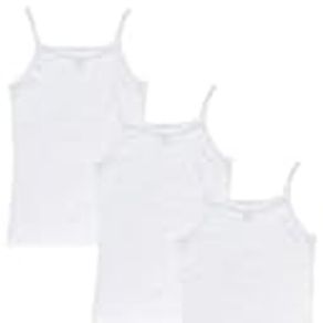 Reebok Girls' Undershirt - Cotton Cami Tank Top (3 Pack), Size White