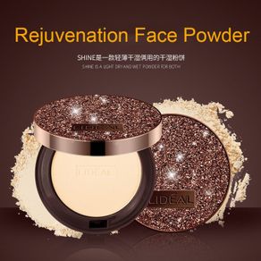 New Double-layer Face Powder Foundations Oil-control Brighten Concealer Whitening Makeup Face Pressed Powder Dry Wet Amphibious