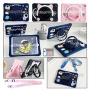 Samsung Galaxy Tab A7 Lite 8.7 2021 SM-T220 T225 10.4 inch SM-T500 T505 T507 Kids Lanyard Cartoon Pattern Soft Silicone Case 360 ​​Degrees Rotate Stand Tablet Cover