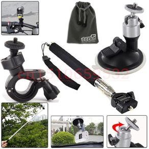 4in1 GoPro Bike Handlebar Mount Holder + Handheld Monopod Action Cam HDR AS20/AS30V/AS100V Bike/Car Mount + Selfie Monopod