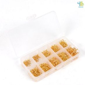[BF Lowest] Lixada 600pcs Fish Jig Hooks with Hole Fishing Tackle Box 3# -12# 10 Sizes Carbon Steel Gold Golden