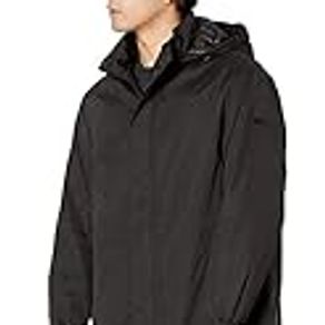 DKNY Men's All Man's Hooded Parka Jacket, Black, LG
