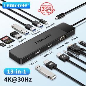YLSCI Hub USB C 6 en 1 Adaptateur USB C avec HDMI 4k VGA…