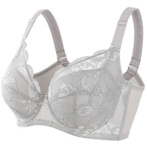 DELIMIRA Women's Beauty Floral Lace Non Padded Minimizer Bra Full