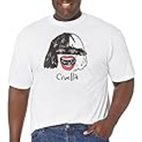 Disney Cruella Men's Tops Short Sleeve Tee Shirt, White, XX-Large Big Tall