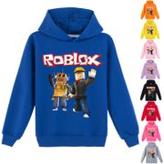 Kids Boys Girls Anime Cartoon Roblox Printed Hooded Long Sleeve Hoodies Casual Top