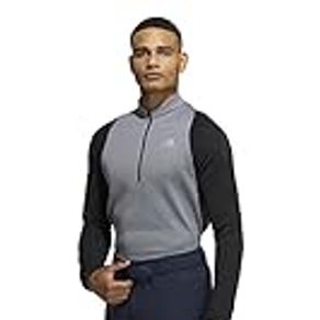 Adidas Golf COLD.RDY Men's Thermal Long Sleeve Zip Mock Shirt, Black/Gray Five J/L, black/grey five, Large