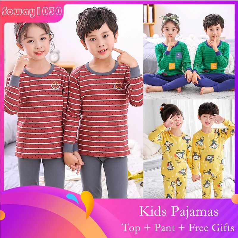 Winter Children's Pajamas Sleepwear Big Boys Girls Pajamas Sleep Clothes  Girl Boy Cotton Long Sleeved Pyjamas Kids Nightwear Set