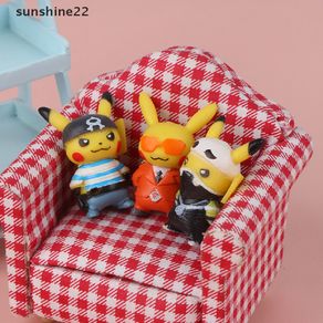 SN  1Set Pokemon Pikachu Anime Figures 7 Style Toys Prank Dress Up Model Ornaments nn
