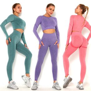 SALSPOR Yoga Set Sports Suit For Women Workout Sports Outfit Fitness Set High Waist Seamless Workout Clothes Women Activewear