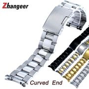 16 18mm 21mm 24 26mm 22mm 20mm Curved End Stainless Steel Watch Band Strap For Samsung Galaxy Watch Active2 46MM 44MM Watchband