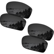 SmartVLT 2 Pairs Polarized Sunglasses Replacement Lenses for Oakley Fives Squared Stealth Black and Stealth Black