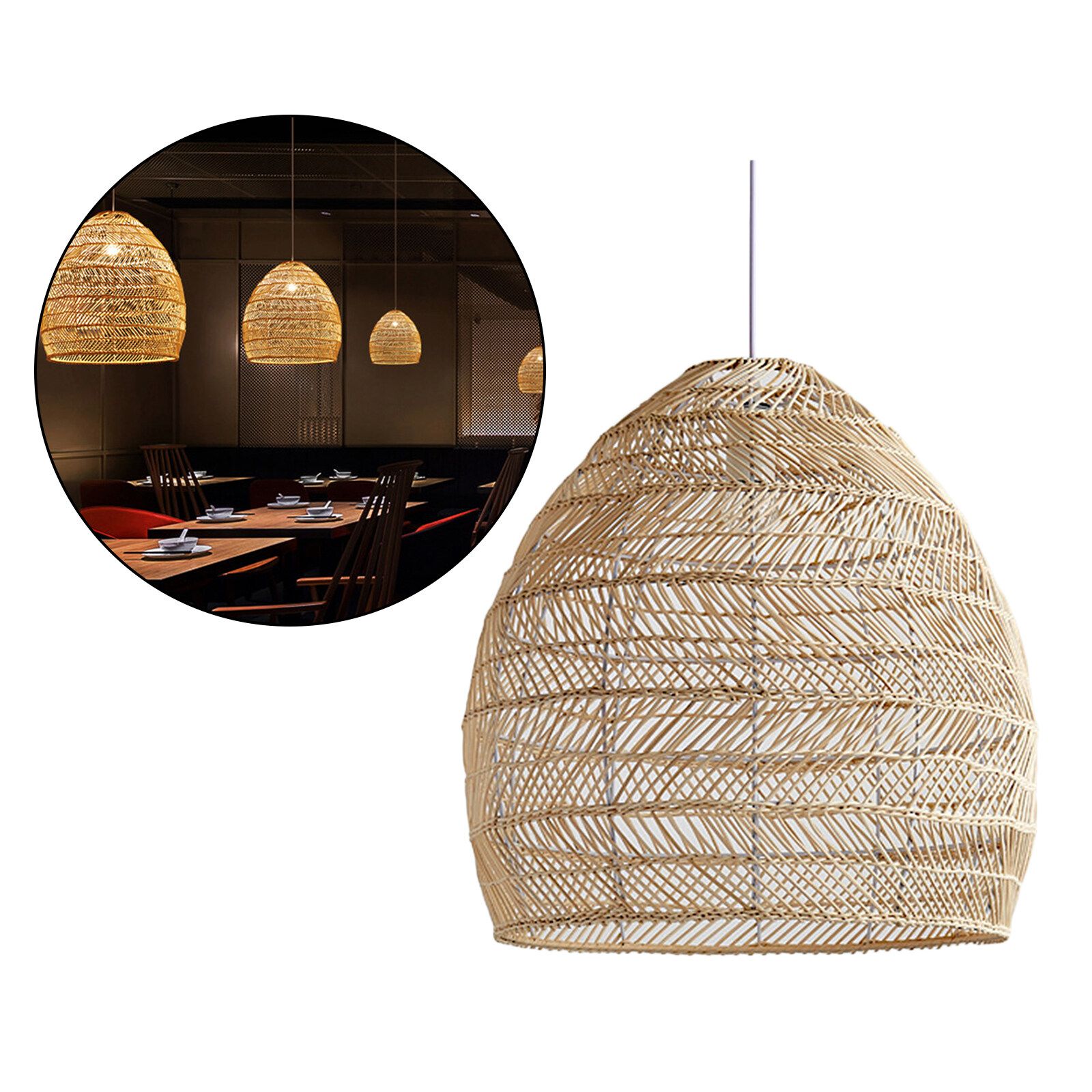 round rattan pendant