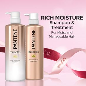 [Bundle of 2] Pantene Miracles Rich Moisture Shampoo 500ml + Conditioner 500ml