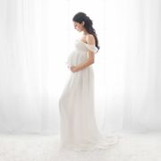 ☎Long Maternity Photography Props Pregnancy Dress Photography Maternity Dresses For Photo Shoot Pregnant Dress Lace Maxi Gown