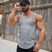 Gym Tank Tops Men Bodybuilding Fitness Cotton Sleeveless Shirt Workout Clothing New Male Casual Stringer Singlet Vest Undershirt