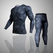 2018 Fitness Tight Sport Suit Men Long Sleeve Shirt +Pant Men's Running Set Compression Gym Clothing Quick Dry Men's Sportswear