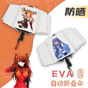 Eva Ayanami Rei Ikari Shinji Evangelion Sunny Umbrella Anime Peripheral Sunshade Umbrella Automatic Folding Vinyl Sunscreen ins