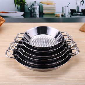 Stainless steel frying pan Spanish seafood rice pie steak pot lobster non stick stew risotto omelet pan crepe jam cookware