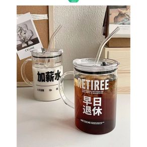 550ml Creative Bear Milk Straw Mug Cute Cartoon Student Juice Cup