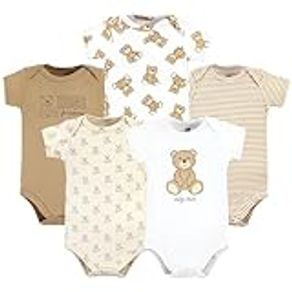 Hudson Baby Unisex Baby Cotton Bodysuits, Teddy Bears 5-Pack, 12-18 Months, Teddy Bears 5-pack, 12-18 Months