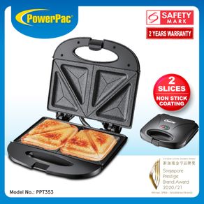 PowerPac Sandwich maker Double-sided Heating Electric with Non-stick coating plate (PPT353)