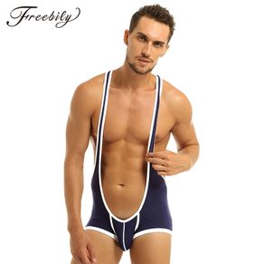 Sexy Undershirt Men Underwear Breathable Jumpsuits Sexy Men's Wrestling Suspenders Singlet Mankini Underwear Bodysuit Undershirt