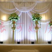 Luxury White Wedding Backdrop with Beatiful Swag Wedding drape and curtain wedding decoration