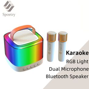 Karaoke Machine Portable Bluetooth Speaker Subwoofer Supports TWS, Radio, Bass, and Treble for Adults/children