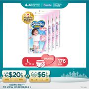 MamyPoko Air Fit Pants Girl Diapers L 44 X 4 Packs 176 Pcs (9-14kg)