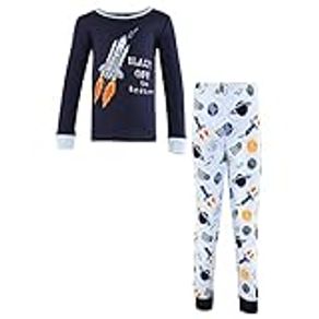 Hudson Baby Unisex Baby and Toddler Cotton Pajama Set, Space, 4 Toddler, Space, 4T
