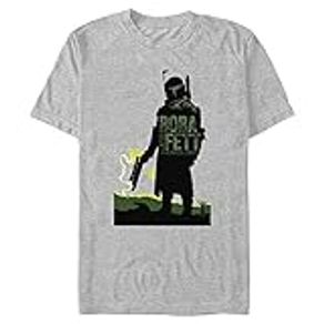 STAR WARS Big & Tall Book of Boba Fett Bouny Hunter for Hire Men's Tops Short Sleeve Tee Shirt, Athletic Heather, Large Big Tall