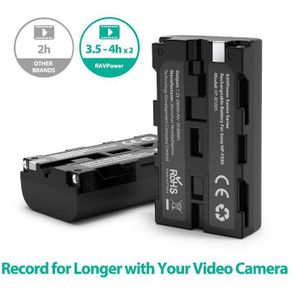 RAVPower Camera Battery Sony F550(2900mAh)*2 + Charger Set(RP-BC006)