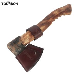 Tourbon Hunting Axe Hatchet Head Cover Ax Blade Sheath Belt Loop Holster Thick Genuine Leather Coffee Color(Not Include Ax)