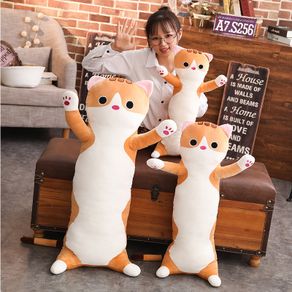 Long Cat Pillow Plush toy soft cushion stuffed animal doll sleep Sofa Bedroom Decor Kawaii Lovely gifts for kids