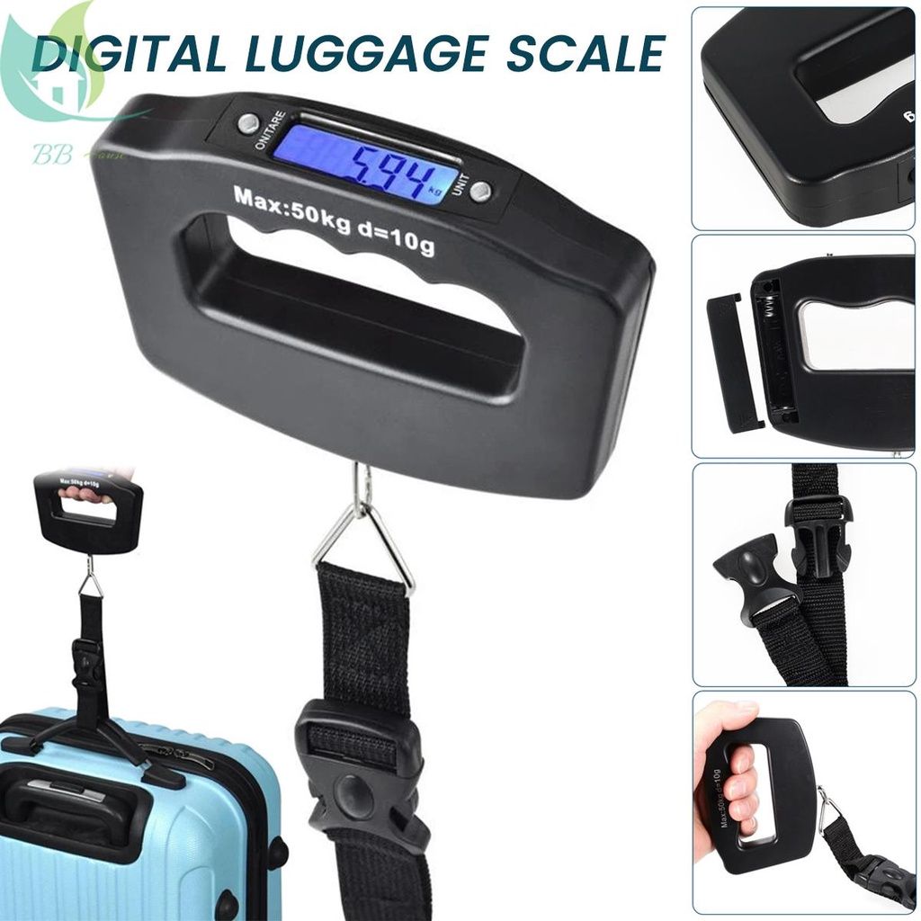 Meilen Fish Scale, 110lb/50kg Luggage Scale with Backlit LCD Display, Digital Fishing Scale with Measuring Tape Portable Hanging Scale Suitcase Scale