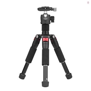 "[fany] Andoer K521 Portable 5-section Extendable Aluminum Alloy Tripod with Mini Ball Head Low Center of Gravity 1/4"" Screw Mount for    DSLR ILDC Cameras Max. Load 5kg 50cm"