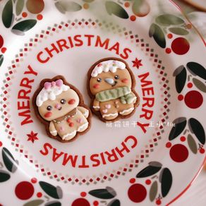 Christmas Cute Gingerbread Man Cookie Cutter Xmas Gingerbread Woman Biscuit Stamp Fondant Cake Baking Tools And Accessories