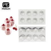 Meibum 8 Cavity Diamond Polygonal French Dessert Mousse Pastry Tray Silicone Cake Mold Candle Mould Muffin Cupcake Baking Tools